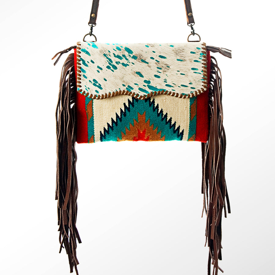 American Darling CrossBody Bag Saddle Blanket Fabric Genuine Leather Western Women Handbag Purse | for Cute Travel