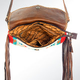 American Darling CrossBody Bag Saddle Blanket Fabric Genuine Leather Western Women Handbag Purse | for Cute Travel