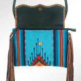 American Darling CrossBody Bag Saddle Blanket Fabric Genuine Leather Western Women Handbag Purse | for Cute Travel