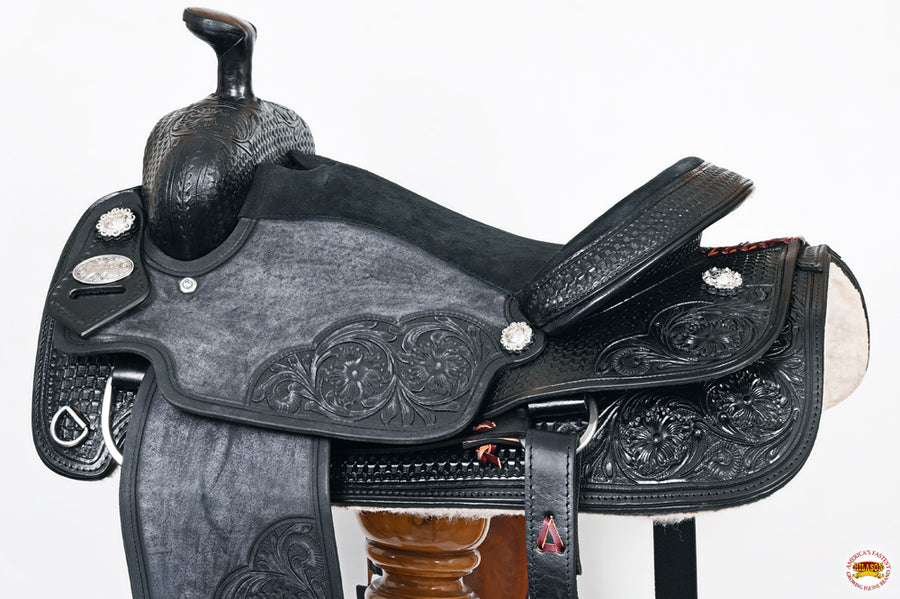 HILASON Western Horse Ranch Roping Roper American Leather Saddle Black