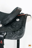 16 In HILASON Western Horse Ranch Roping Roper American Leather Saddle