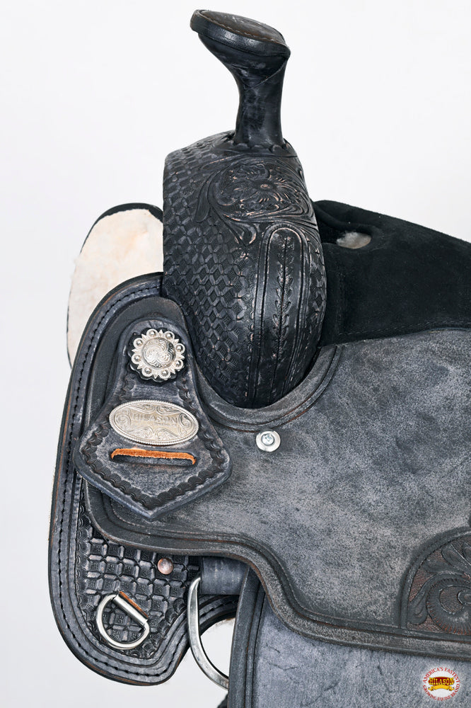 HILASON Western Horse Ranch Roping Roper American Leather Saddle Black