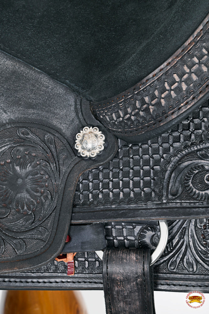 HILASON Western Horse Ranch Roping Roper American Leather Saddle Black
