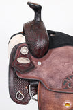 Hilason Western Horse Ranch Roping American Leather Saddle Brown