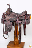 Hilason Western Horse Ranch Cutter American Leather Saddle Antique Brown