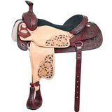 16 In HILASON Western Horse Ranch Roping Roper American Leather Saddle - Uhorse