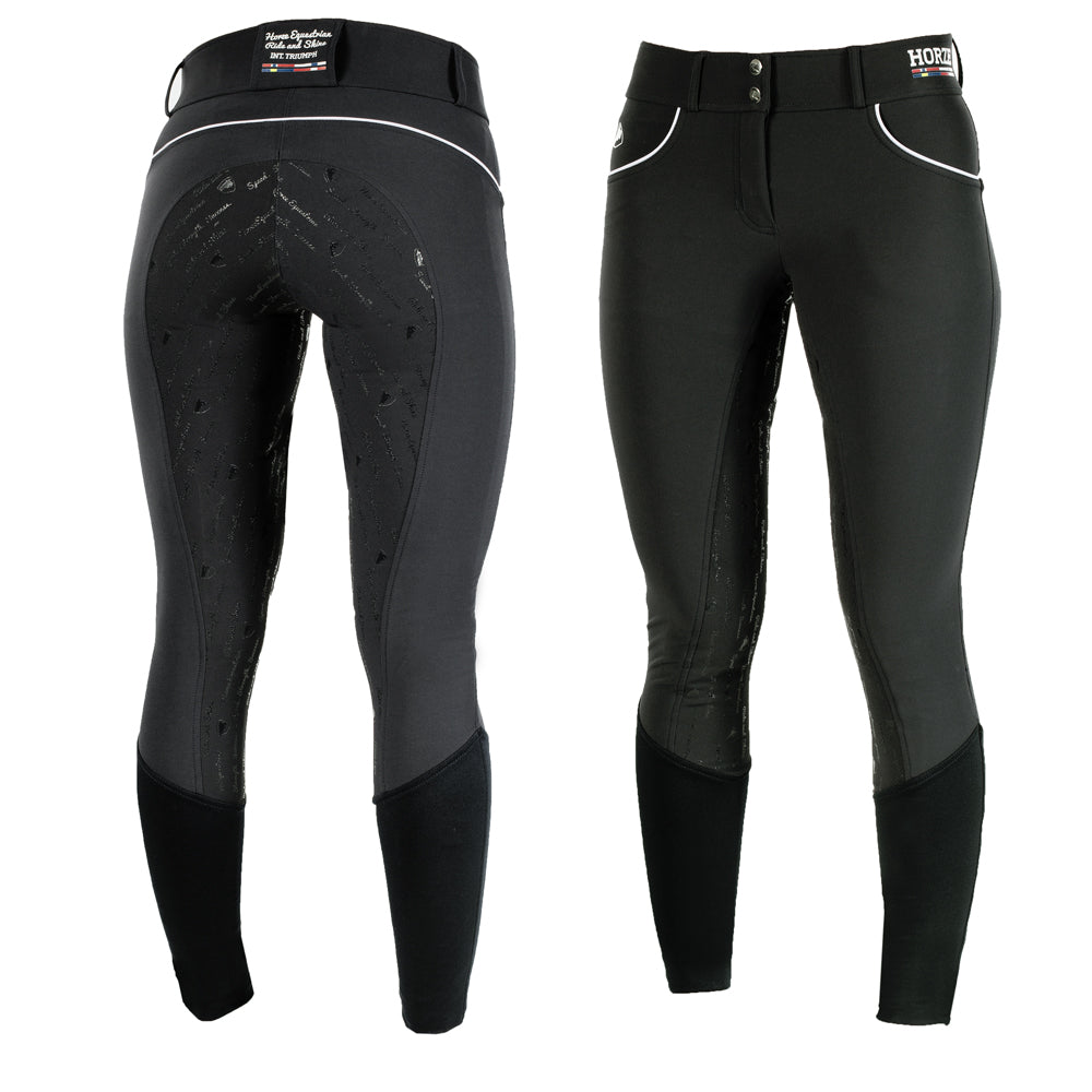 Horze Womens Nordic Performance Full Seat Breeches Silicone Grip Black