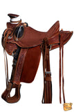 HILASON Western Horse Wade Saddle American Leather Ranch Roping Mahogany | Hand Tooled & For Horses