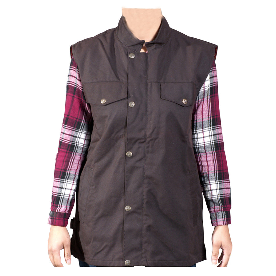 L- Mens Oil Cloth Waterproof Duster Vest Jacket W. Australian Drover – by Hilason – Cowboy and equestrian accessories