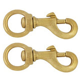 1 In X 3 1/2 Hilason Swivel Round Eye Bolt Snap Solid Brass Set of 2 – by Hilason – Cowboy and equestrian accessories