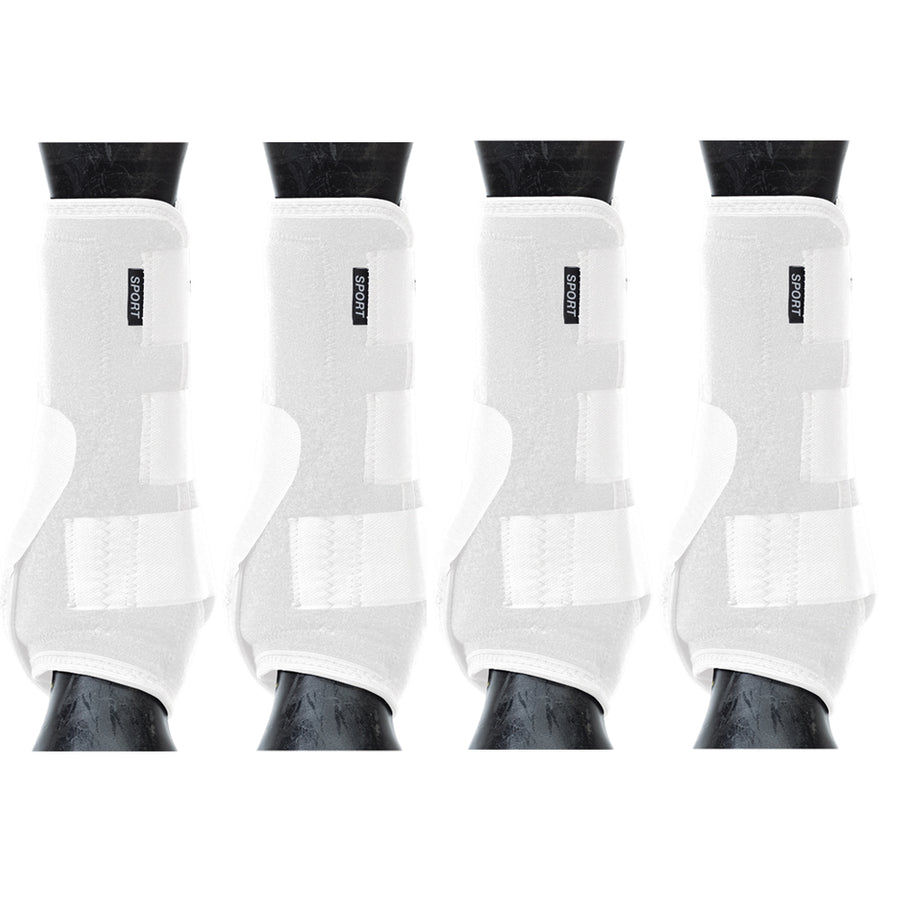 Medium Weaver H. Front Hind Boots Synergy Sport Athletics 4pk White – by Hilason – Cowboy and equestrian accessories