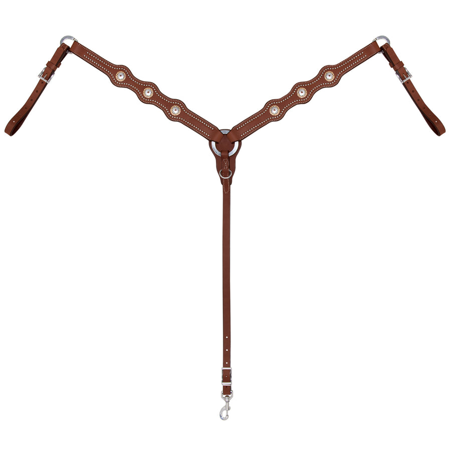 Horse Leather Breast Collar Stacy Westfall Showtime Brown - Uhorse