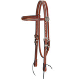 Weaver Horse Headstall Austin Browband Brown Floral Hardware