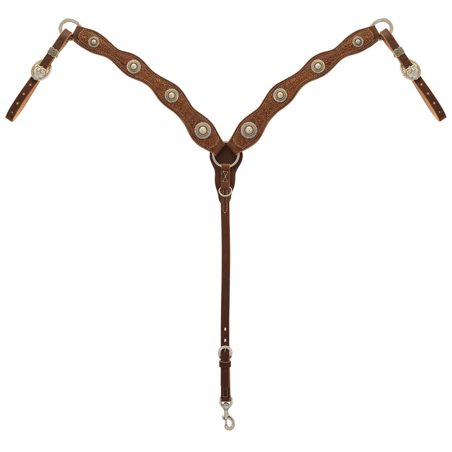 Horse Leather Breast Collar Western Edge Brown - Uhorse