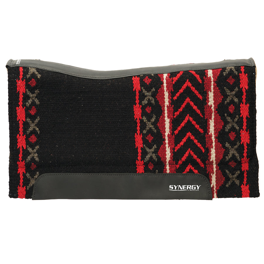 33 In X 38 Horse Saddle Pad Synergy Contoured Performance Black - Uhorse