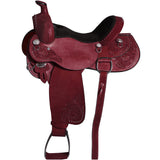 15 In Hilason Western Horse Ranch Roping American Leather Saddle Mahogany - Uhorse