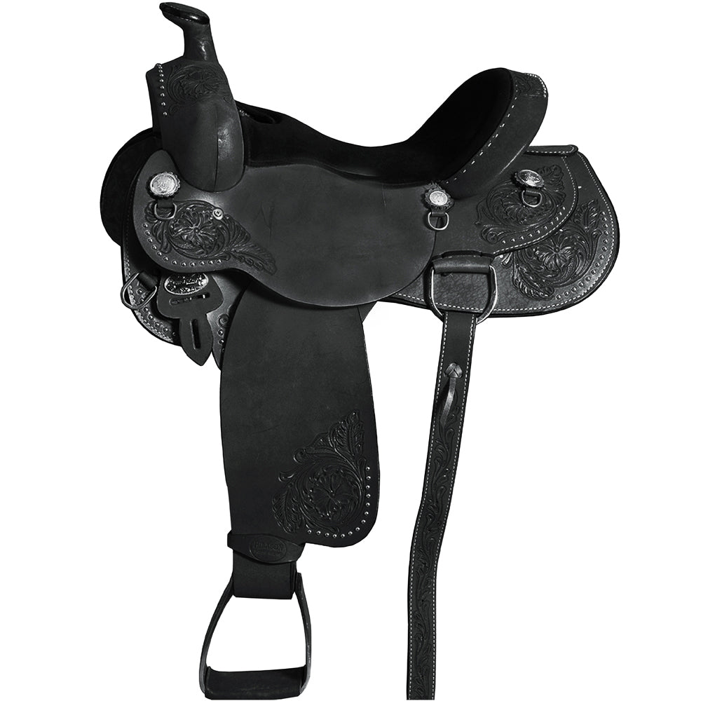 15 in western horse ranch roping american leather saddle black