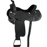 16 in western horse ranch roping american leather saddle black