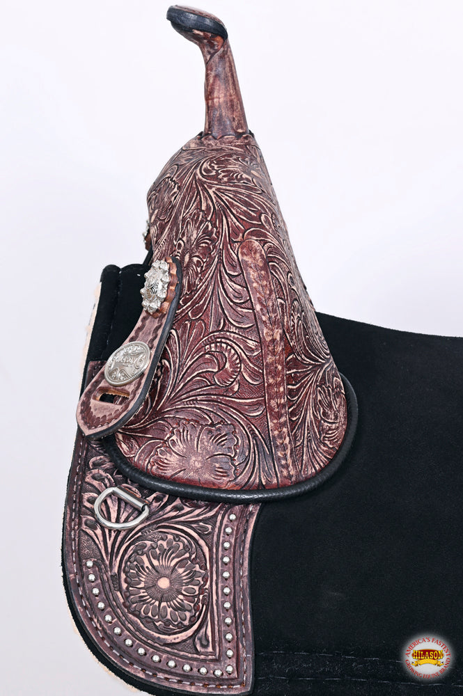HILASON Western Horse Treeless Trail Barrel Saddle American Leather | for Horses
