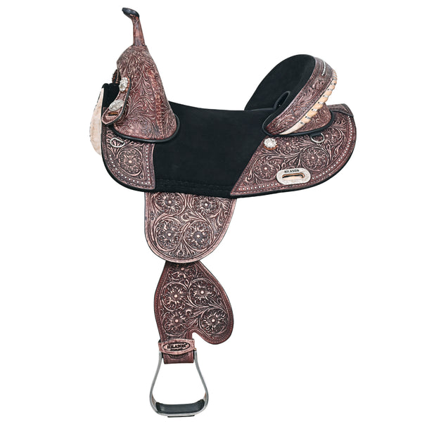Western Horse Treeless Trail Barrel Saddle American Leather Hilason - Hilason