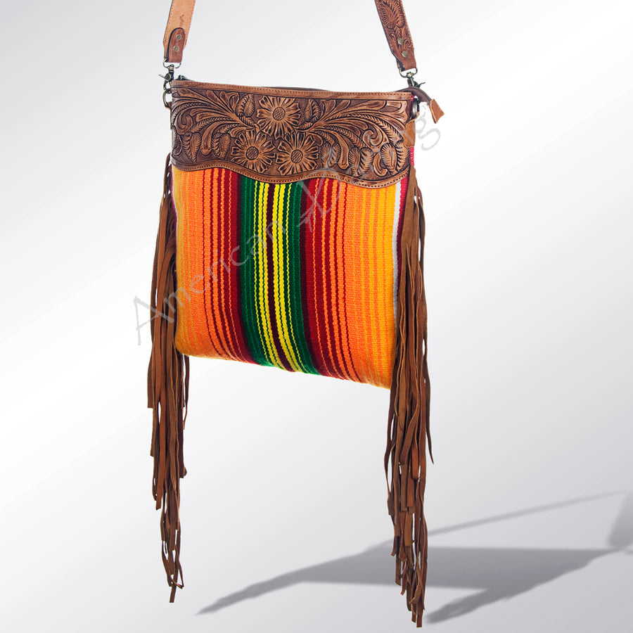 American Darling Cross Body Hand Tooled Saddle Blanket Genuine Leather Western Women Bag Handbag Purse | Crossbody - Uhorse
