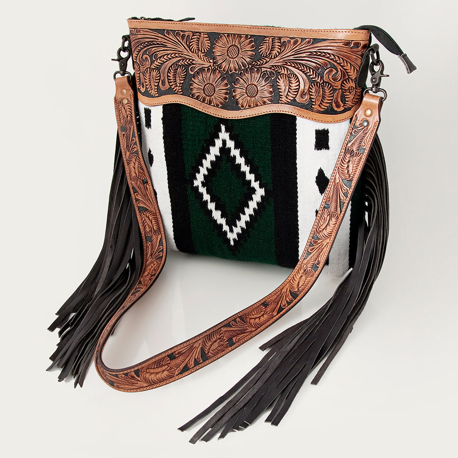 American Darling Cross Body Hand Tooled Saddle Blanket Genuine Leather Western Women Bag Handbag Purse | Crossbody - Uhorse