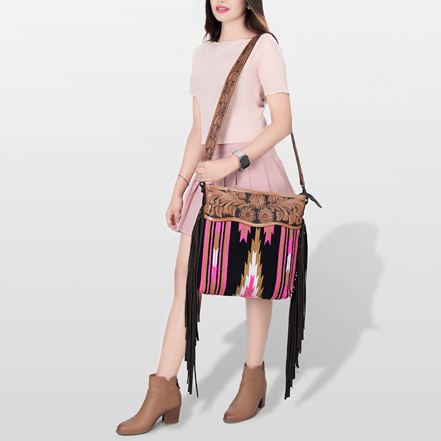 American Darling Cross Body Hand Tooled Saddle Blanket Genuine Leather Western Women Bag Handbag Purse | Crossbody for |Cute