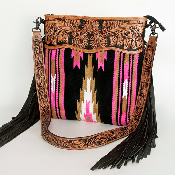 American Darling Cross Body Hand Tooled Saddle Blanket Genuine Leather Western Women Bag Handbag Purse | Crossbody - Uhorse