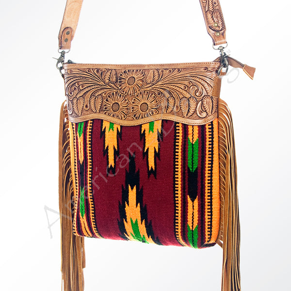 American Darling Cross Body Hand Tooled Saddle Blanket Genuine Leather Western Women Bag Handbag Purse | Crossbody - Uhorse