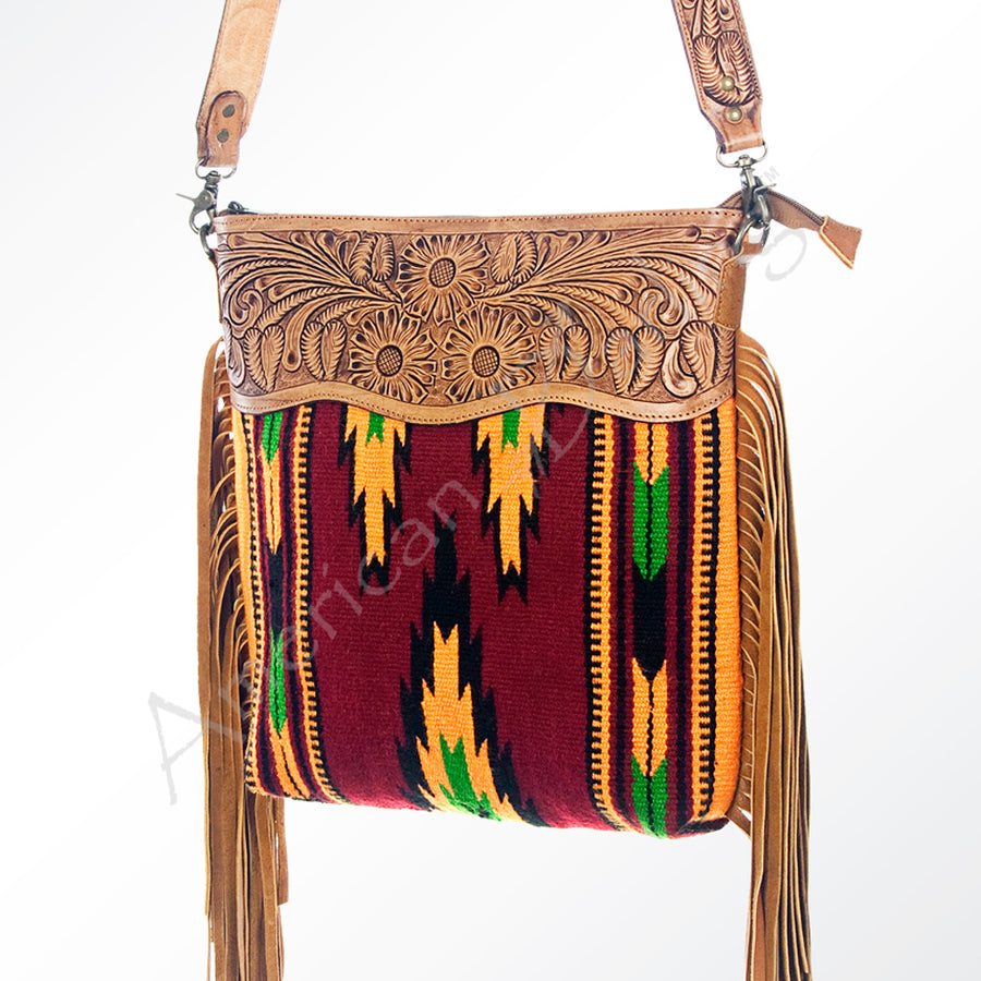 American Darling Cross Body Hand Tooled Saddle Blanket Genuine Leather Western Women Bag Handbag Purse | Crossbody - Uhorse