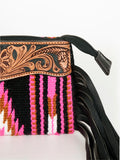 American Darling ADBGZ231 Clutch Hand Tooled Saddle Blanket Genuine Leather Women Bag Western Handbag Purse