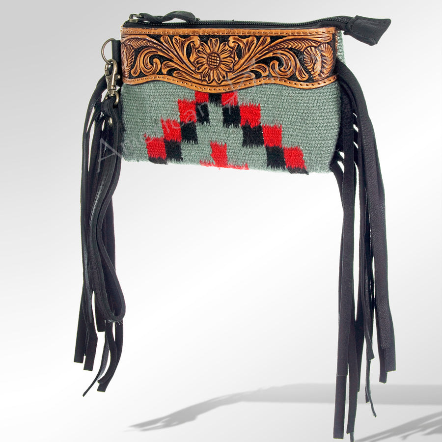 American Darling Wallet Hand Tooled Saddle Blanket Genuine Leather Western Women Bag | Handbag Purse Wristlet - Uhorse