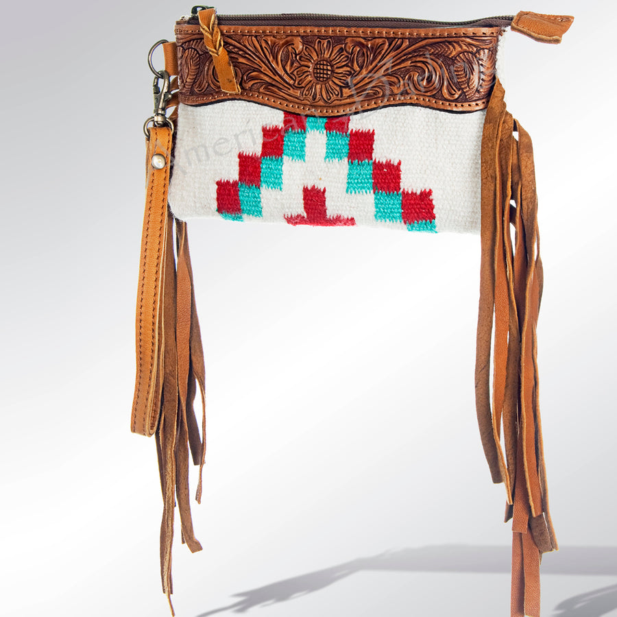 American Darling Wallet Hand Tooled Saddle Blanket Genuine Leather Western Women Bag | Handbag Purse Wristlet - Uhorse