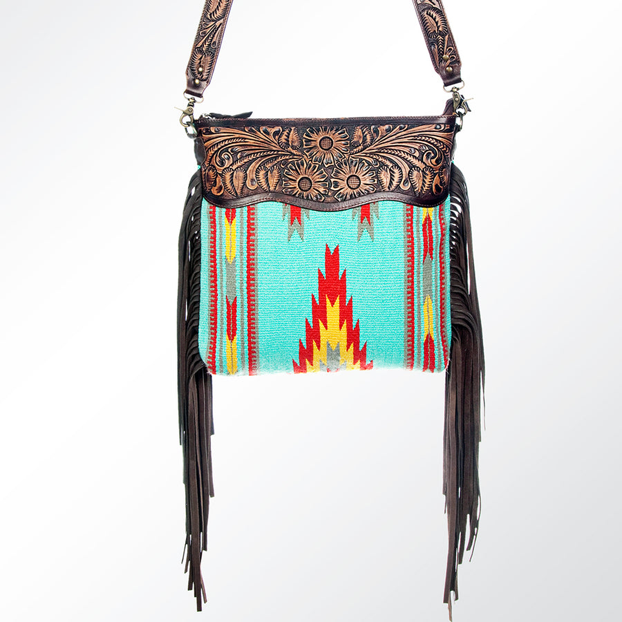American Darling Cross Body Saddle Blanket Genuine Leather Western Women Bag | Pink Handbag Purse Crossbody for Cute