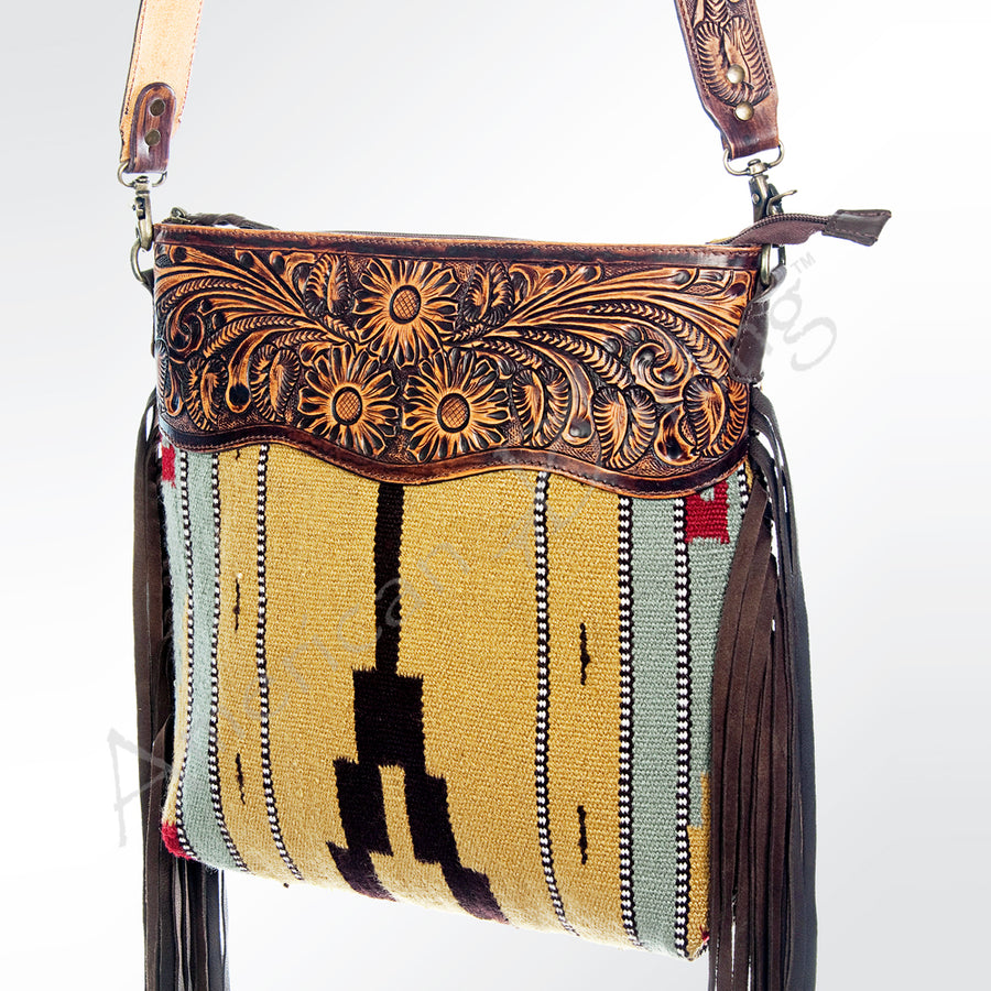 American Darling Cross Body Hand Tooled Saddle Blanket Genuine Leather Western Women Bag Handbag Purse | Crossbody - Uhorse