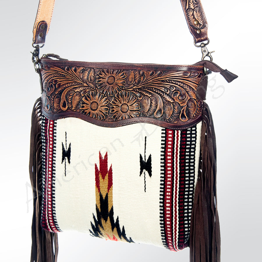 American Darling Signature Crossbody Hand Tooled Saddle Blanket Genuine Leather Western Women Bag Handbag Purse - Uhorse