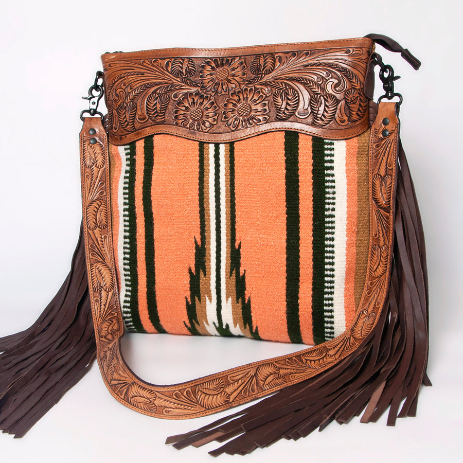 American Darling Cross Body Hand Tooled Saddle Blanket Genuine Leather Western Women Bag Handbag Purse | Crossbody - Uhorse