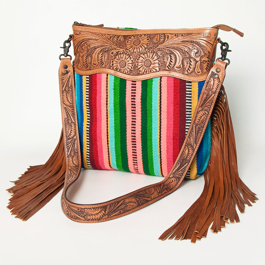 American Darling Cross Body Saddle Blanket Hand Tooled Genuine Leather Western Women Bag Handbag Purse Travel Bags - Uhorse