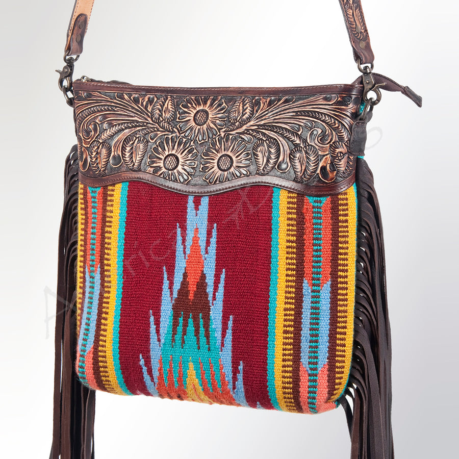 American Darling Cross Body Hand Tooled Saddle Blanket Genuine Leather Western Women Bag Handbag Purse | Crossbody - Uhorse