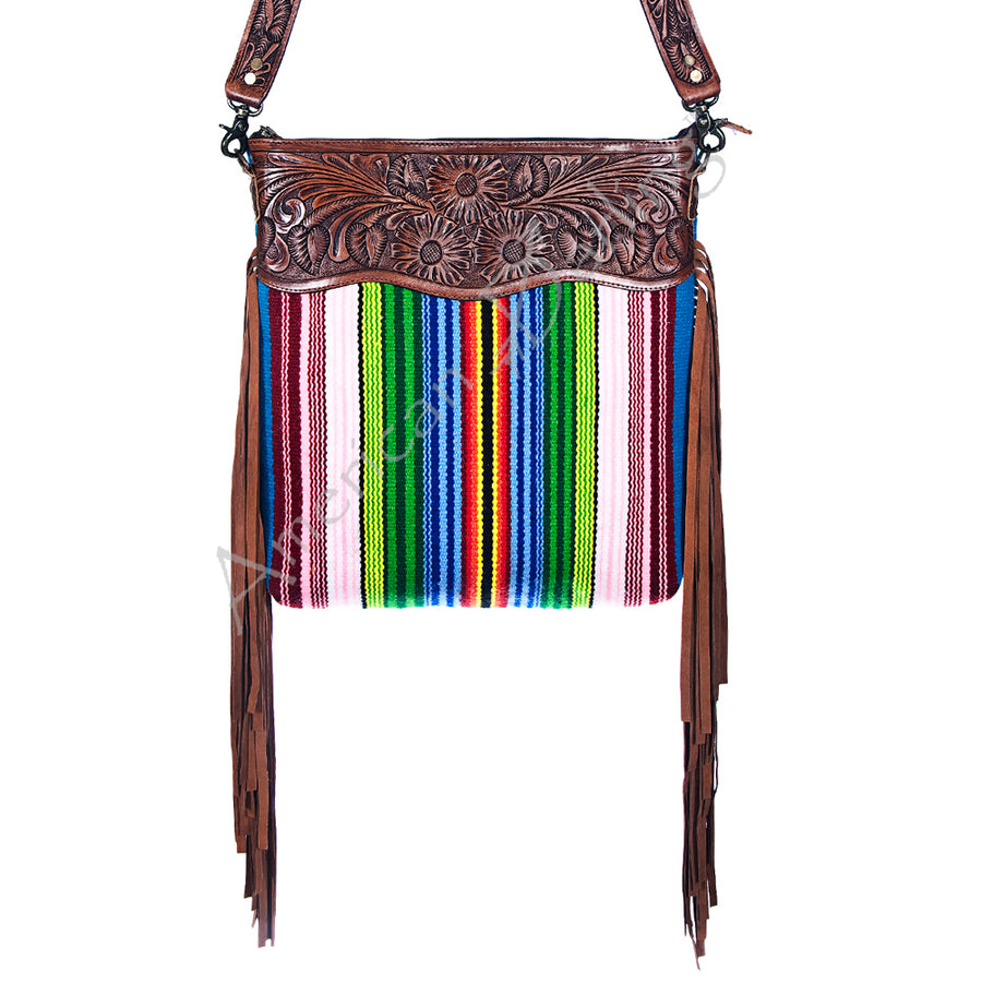 American Darling Cross Body Hand Tooled Saddle Blanket Genuine Leather Western Women Bag Handbag Purse | Crossbody - Uhorse