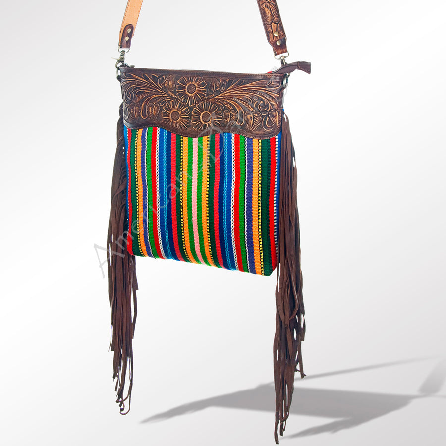 American Darling Cross Body Hand Tooled Saddle Blanket Genuine Leather Western Women Bag Handbag Purse | Crossbody - Uhorse
