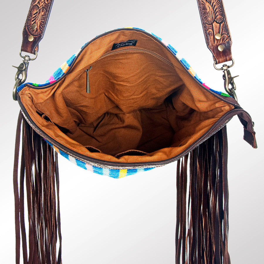 American Darling Cross Body Hand Tooled Saddle Blanket Genuine Leather Western Women Bag Handbag Purse | Crossbody for Cute