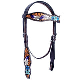 Hilason Western Horse Headstall Breast Collar Set American Leather Floral