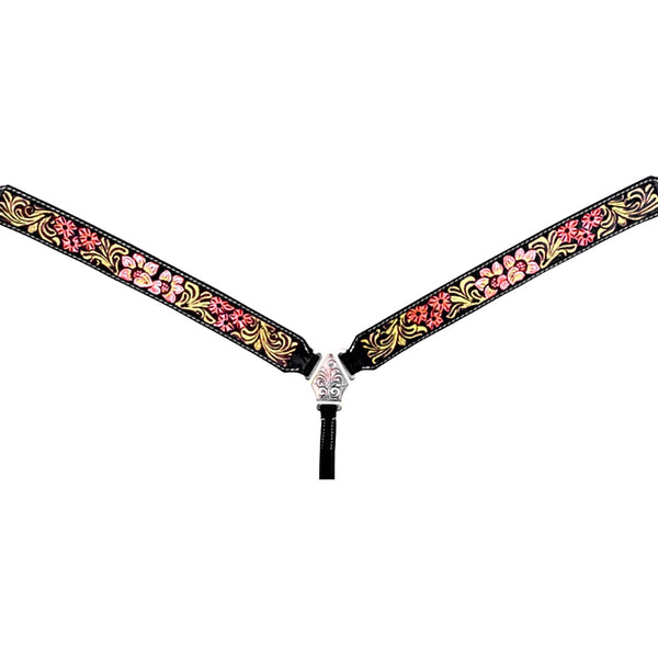 HILASON Western Horse Floral Headstall Breast Collar Set American Leather Brown - Uhorse