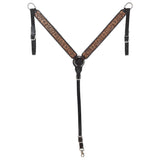 HILASON Western Horse Headstall Breast Collar Wither Strap Set American Leather Floral