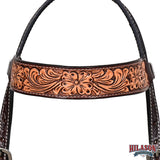 HILASON Western Horse Headstall Breast Collar Set American Leather Floral | Tack for Horses