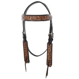 HILASON Western Horse Headstall Breast Collar Wither Strap Set American Leather Floral