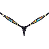 HILASON Western Horse Breast Collar American Leather Black Rawhide - Uhorse