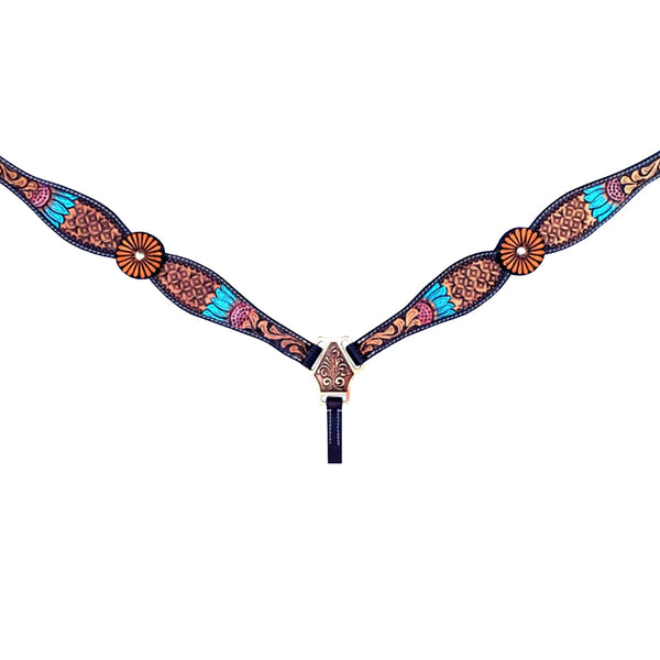 HILASON Western Horse Headstall Breast Collar Set American Leather Tan - Uhorse