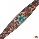 HILASON Western Horse Breast Collar American Leather Floral Tan Dark Brown